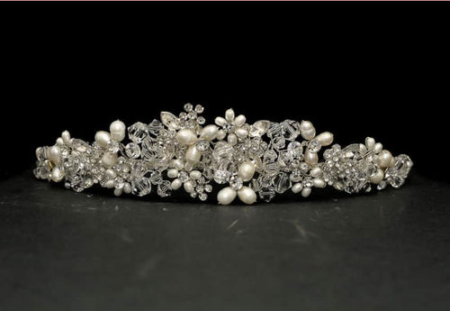 Twilight Designs crystal fresh pearls and diamanté tiara