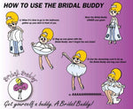 Bridal Buddy undergarment slip in a cute pink bag! Use for your trip to the toilet on your wedding day, can be worn under your dress throughout your special day or put on when needed.