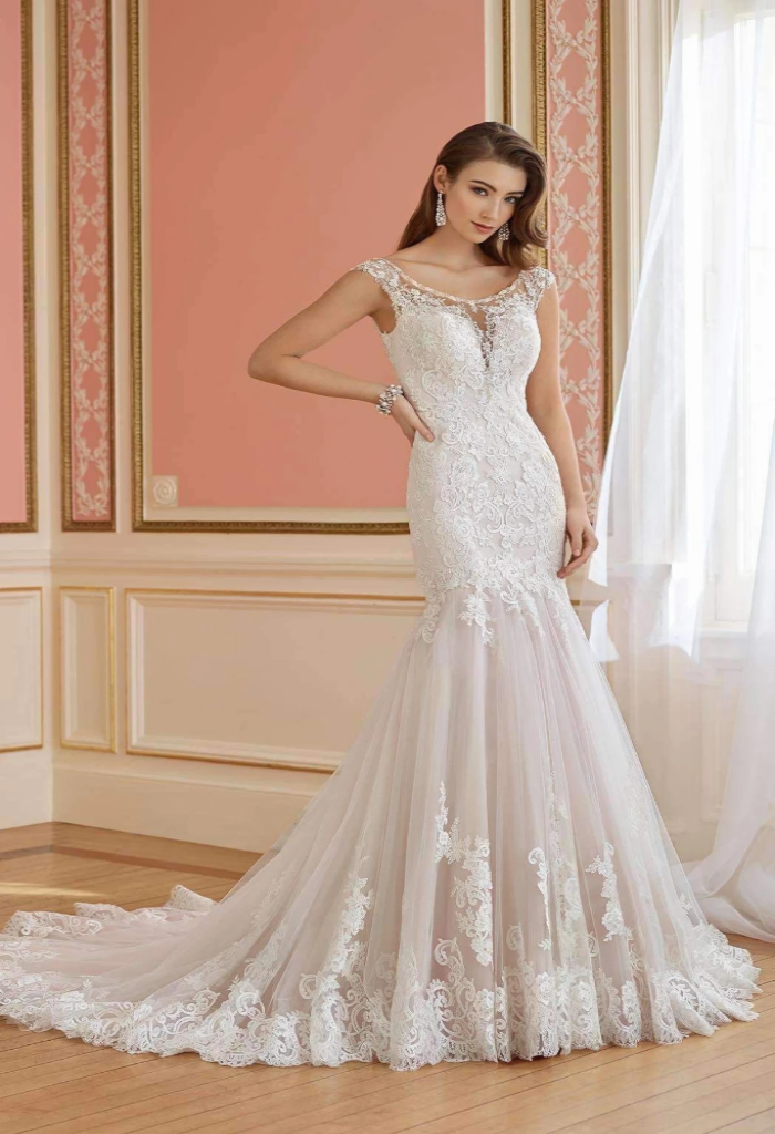 david tutera mermaid wedding dresses David Tutera Mermaid-Style Lace Wedding Dress