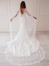 Adela Bridal Shoulder Cape VL6201 Beautiful detachable shoulder cape with lace edge and scattered pearls and cowl back
