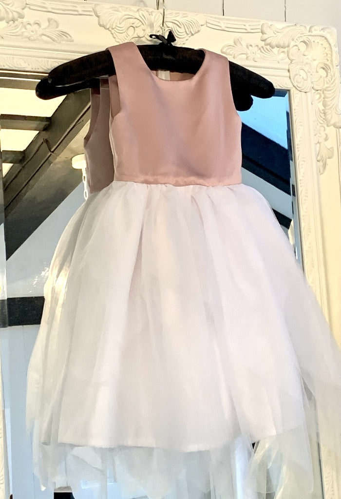 Exclusive to Your Little Secret! Gorgeous bespoke flower girl dresses with handkerchief tulle skirt. 