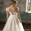 Helen Fontaine HFW2722, gorgeous sweetheart, lace and tulle wedding gown. Stunning a-line silhouette, blush with ivory lace applique details. Beautiful corset back